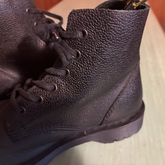 Dr Doc Martens Black Leather Cap Toe Grunge Boots UK 8 Mens 9 Womens 10 - Picture 6 of 12